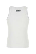 Marine Serre White Stretch Cotton Tank Top