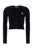 Marine Serre Black Stretch Viscose Cardigan
