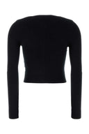Marine Serre Black Stretch Viscose Cardigan