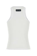 Marine Serre White Stretch Cotton Tank Top