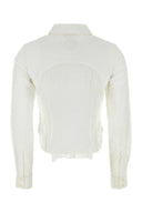 Marine Serre Camisa de algodón blanco