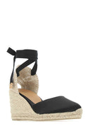 Castaner Black Canvas Carina Wedges