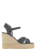 Castaner Dark Grey Canvas Bromelia Wedges