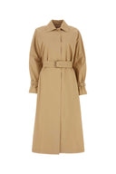 Max Mara Beige Stretch Cotton Memo Oversize Trench