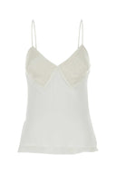 Max Mara White Georgette Opache Top
