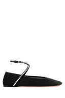 Amina Muaddi Black Mesh Ane Ballerinas