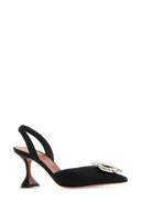 Amina Muaddi Black Satin Begum Pumps