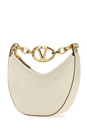 Valentino Garavani Ivory Leather Mini Hobo V Logo Moon Handbag