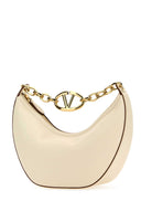 Valentino Garavani Ivory Leather Small Hobo V Logo Moon Handbag