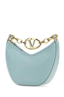 Valentino Garavani Light Blue Leather Mini Hobo V Logo Moon Handbag