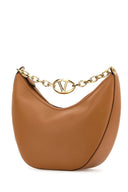 Valentino Garavani Camel Leather Medium Hobo V Logo Moon Handbag