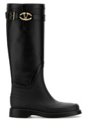Valentino Garavani Black Leather And Rubber V Logo The Bold Boots