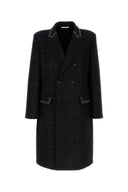 Valentino Garavani Melange Black Wool Blend Coat