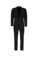 Dolce & Gabbana Black Stretch Wool Smoking