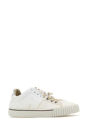 Maison Margiela weißes Leder und Leinwand neue Evolution Sneakers