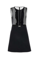 Versace Black Georgette Mini Kleid