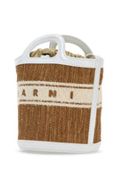 Marni Two Tone Raffia And Leather Tropicalia Bucket Bag