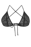 Filosofi di Lorenzo Serafini Black Wool Blend Triangle Bra