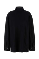 Jil Sander Black Wool Blend Blouse