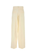 Magda Butrym Cream Wool Blend Wide Leg Pant
