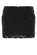 Magda Butrym Black Silk Mini Gonna