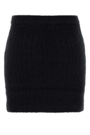 Self Portrait Black Stretch Alpaca Blend Mini Skirt