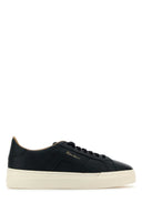 Santoni Navy Blue Leather Sneakers