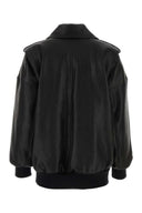 Alexander Mcqueen Black Leather Oversize Jacket