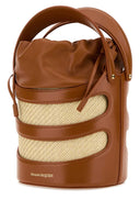 Alexander Mcqueen Two Tone Leather And Raffia The Rise Bucket Bag