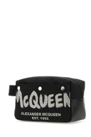 Alexander Mcqueen Black Fabric Mc Queen Graffiti Beauty Case