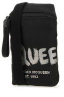 Alexander Mcqueen Black Fabric Mc Queen Graffiti Crossbody Bag