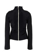 Nanushka Black Satin Domini Blouse
