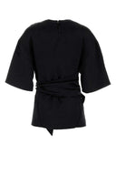 Nanushka Black Satin Besia T Shirt