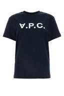 A.P.C. 자정 파란색면 T 셔츠