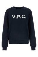 A.P.C. Felpa in cotone blu di mezzanotte