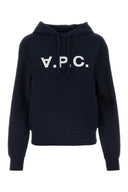 A.P.C. Sweat-shirt de coton bleu de minuit
