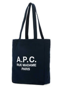 A.P.C. Navy Blue Canvas Lou Rue Madame Shopping Bag