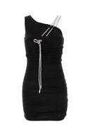 Off White Black Stretch Viscose Mini Dress