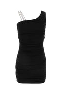 Off White Black Stretch Viscose Mini Dress