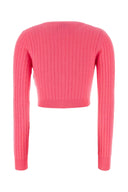 Off White Fuchsia Wool Blend Cardigan