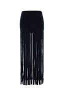 Alanui Midnight Blue Stretch Wool Blend Skirt