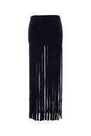 Alanui Midnight Blue Stretch Wool Blend Skirt