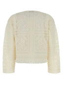 Alanui White Crochet Kiss By The Book Sweater