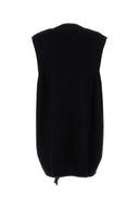 Mm6 Maison Margiela Black Wool And Acrylic Mini Dress