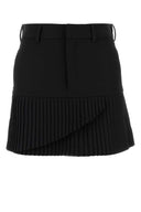 Mm6 Maison Margiela Black Stretch Twill Mini Skirt