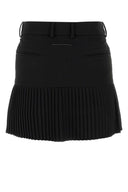 Mm6 Maison Margiela Black Stretch Twill Mini Skirt