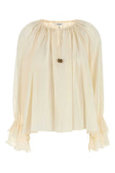 Blusa de seda de chloe marfil