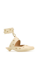 Chloe Ivory Leather Jade Sabot