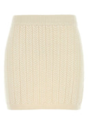 Sportmax Ivory Wool Blend Earry1 Mini Skirt