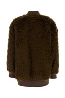 Weekend Brown Teddy Agiate Bomber Jacket